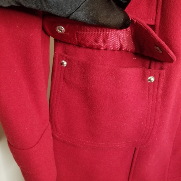 Fleet Street Red Wool Midi Driving Coat - Picture 4 of 16